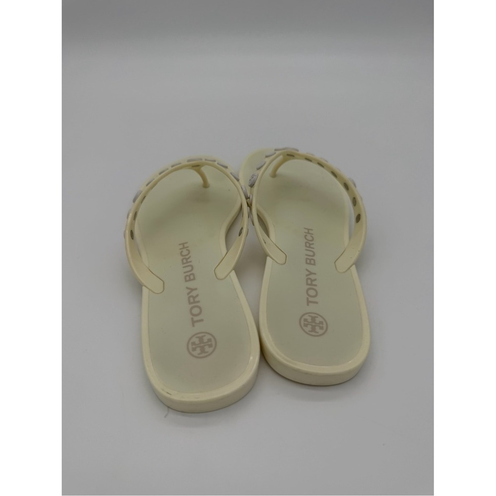 Tory Burch Cream Jelly Stud Flip Flop Sandals size 6 - Picture 3 of 9